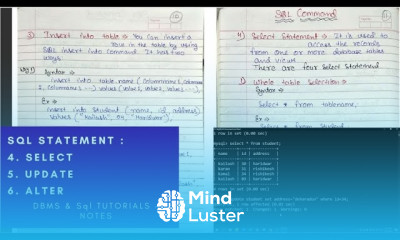 SQL Statements Select statement Update Statement and Alter table with example SQL Tutorials
