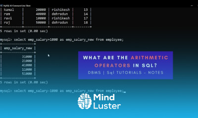 Arithmetic operators in SQL with example SQL Operators in DBMS