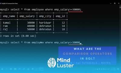 Comparison operator in SQL with example SQL Operators in DBMS