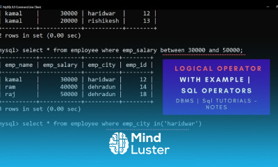 Logical operators in SQL with example SQL Operators in DBMS