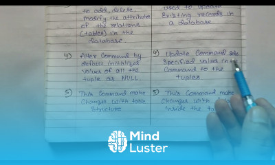 Difference between ALTER and UPDATE Command in SQL