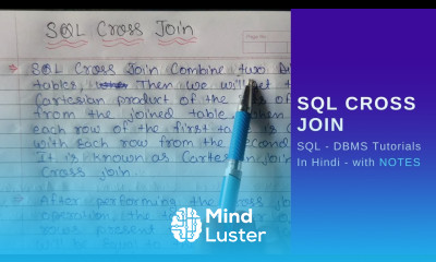 SQL CROSS JOIN with examples Sql Tutorials in Hindi