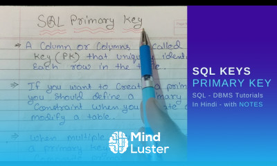 What is primary key with example Primary Key main points SQL Dbms Tutorials with Notes