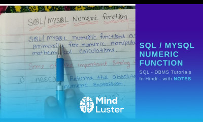 SQL MySQL Numeric Functions with example with notes