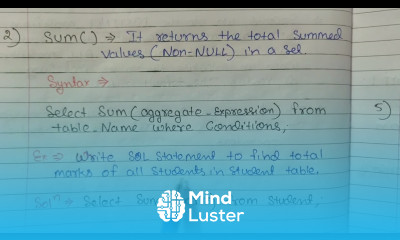 Explain MySQL Aggregate Functions Syntax and Example CSE Gyan
