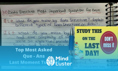Most Important Data Structure Question and Answers for exam One day Revise Last Moment Tutorials