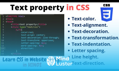 2 8 Text Property in CSS Website Designing in Hindi Easy CSS tutorial