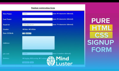How to Create Registration Form in HTML and CSS Forms Input Tags