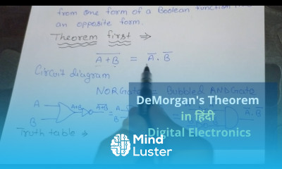 Explain Demorgan s theorem in Hindi Prove Theorem diagram truth table Digital Electronics