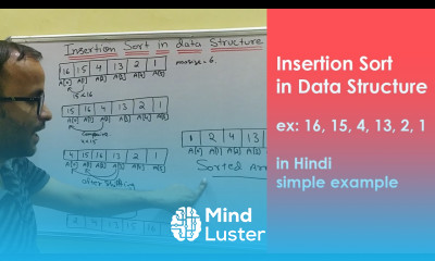 Insertion sort in data structure with example in Hindi Sorting type