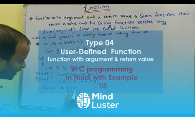 Function with Arguments and Return Value in C Programs 08 Hindi Learn Code User Defined