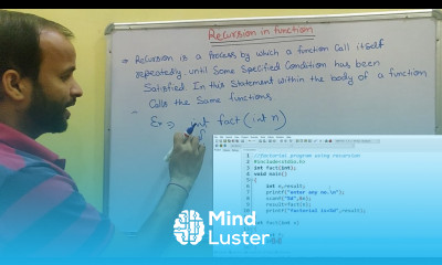 Recursion in function c programming Theory Program in Hindi Learn Coding