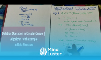 Deletion Operation in Circular Queue Algorithm in Data Structure in Hindi