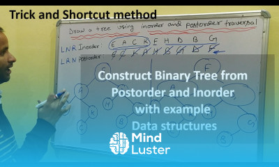 Create a binary tree from given Inorder and Postorder traversal with example in Hindi Data structure