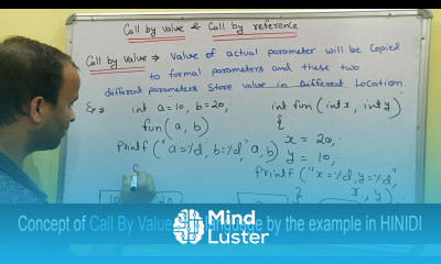 Call by value in C language example in Hindi Explain Learn Code