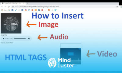 How to insert Image Audio Video in Html Webpage Basic HTML tutorial 06