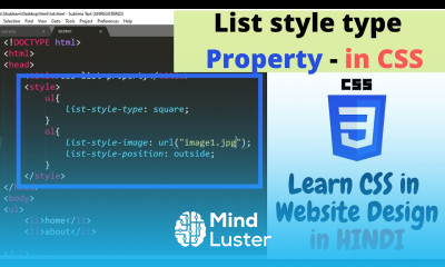 2 12 List style type property in CSS Hindi Website designing CSS tutorials