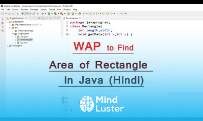 Program Area of Rectangle Create object Access class member in Hindi 31