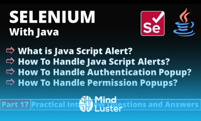 Part17 Selenium with Java Tutorial Practical Interview Questions and Answers Alerts Popups