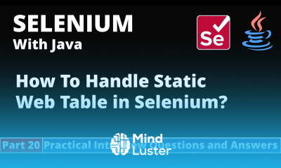 Part20 Selenium with Java Tutorial Practical Interview Questions and Answers WebTable