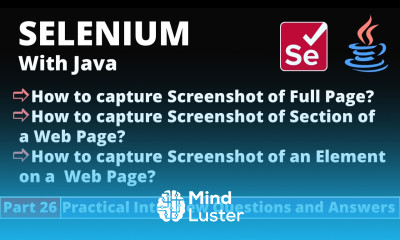 Part26 Selenium with Java Tutorial Practical Interview Questions and Answers Capture Screenshot