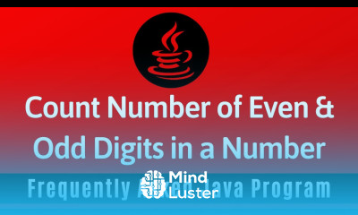 Frequently Asked Java Program 07 Count Number Of EVEN ODD Digits in A Number