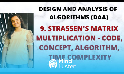 Strassen s Matrix Multiplication Concept Algorithm Time Complexity L 9 DAA