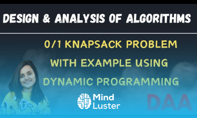 0 1 Knapsack Algorithm with Example using Dynamic Programming L 18 DAA