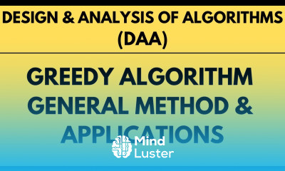 Greedy Method General Method Example Applications L 23 DAA