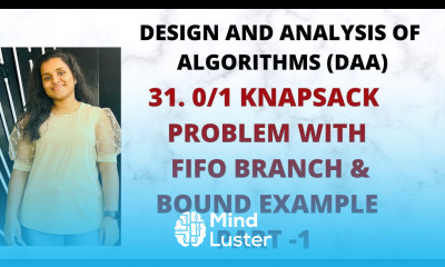 0 1 Knapsack with FIFO Branch Bound with Example Part 1 DAA