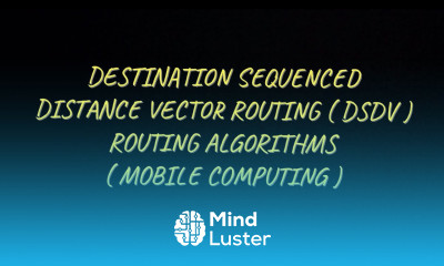 Destination sequenced Distance Vector Routing Algorithm DSDV Routing Algorithms MC