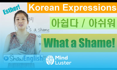Korean Expressions 아쉽다 아쉬워 What a Shame