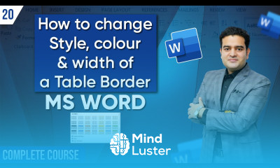 How to Change Style Colour Width of a Table Border in MS Word Mastering Table Formatting