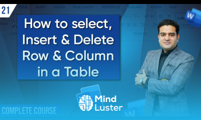 How to Select Insert Delete Row Column in a Table in MS Word MS Word Full Course