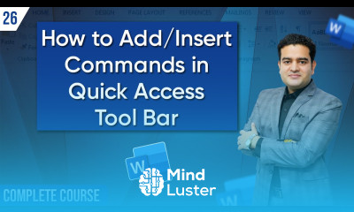 How to Add Insert Commands in Quick Access Toolbar in MS Word Quick Access Toolbar Customisation