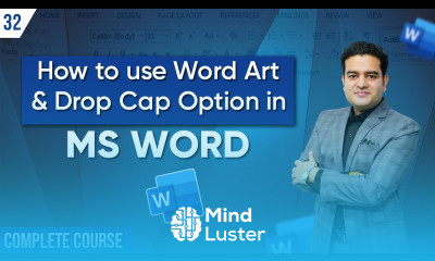 WordArt in MS Word Drop Cap Option in MS Word MS Word Course by Marketing Fundas Global