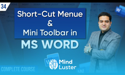 How to use Shortcut Menu and Mini Toolbar in MS Word Shortcut Menu Word Mini Toolbar Word
