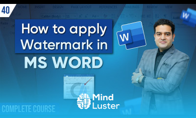 How to Apply Watermark in MS Word Microsoft Word Background Picture MS Word Course FREE