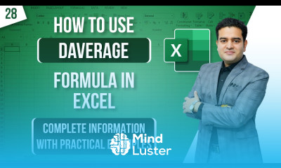 How to use DAVERAGE Formula in Excel Microsoft Excel DAVERAGE Function MS Excel Course