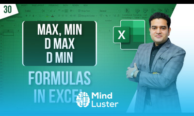 MAX MIN D MAX D MIN Formulas in Excel Excel MAX MIN Formula MS Excel Course excelcourse