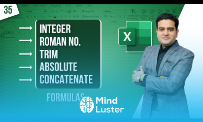 MS Excel Formulas INTEGER ROMAN NO TRIM ABSOLUTE CONCATENATE msexcelcourse