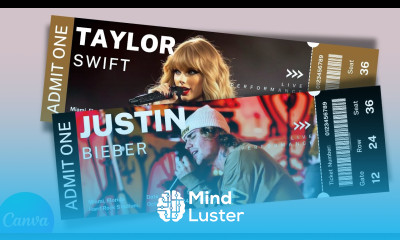 How to Design Music Concert Ticket in Canva Concert Tickets Justin Bieber Taylor Swift