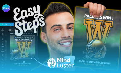 EASIEST Way to Make a Pro Football Game Day Win Poster in Canva Graphic Design Tutorial