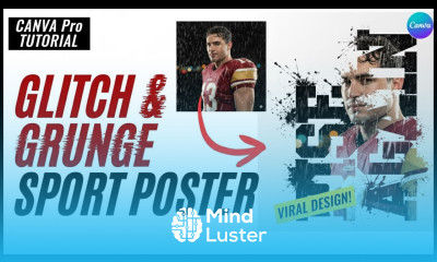 CANVA Pro How to Create VIRAL Glitch Sports Poster Design Grunge Typography Art