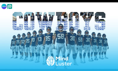 How to Make Football Team Typography Frame in Canva Cowboys Example