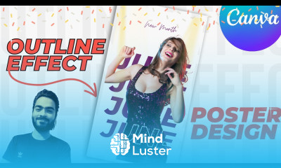 Canva Make Amazing Outline Text Effect In Canva Party Poster Design Canva Effect Design talk