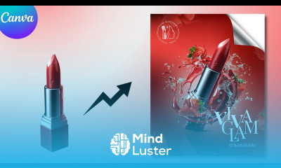 Lipstick Advertising Poster Design in Canva Product ad Poster Product Commercial