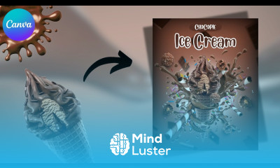 Product Manipulation using Canva Ice cream Advertising Poster Product Commercial