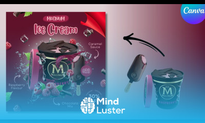 Ice cream Advertising Poster Design Product Manipulation in Canva Product Commercial
