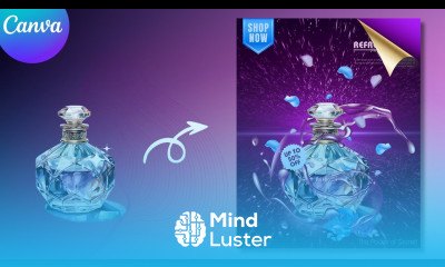 Perfume Advertising Poster Design in Canva Product Manipulation Product Commercial